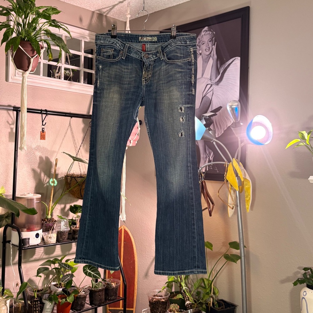 BKE Sabrina Bootcut Jeans 29x29.5 | Medium Wash Stretch Denim Low Rise Y2K